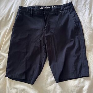 Hurley Men's Black Flat-Front Performance Shorts